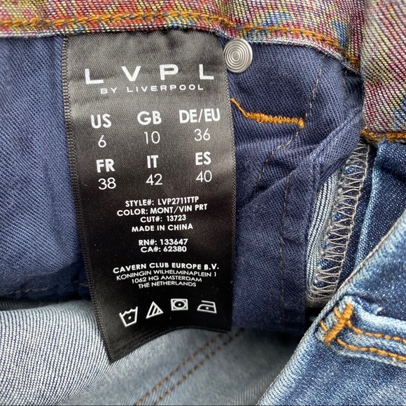 🆕 LVPL Liverpool Kayden Studded Zip Gusset Jean - Picture 10 of 13